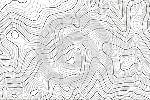 Background of the topographic map. Topo map with elevation. Geographic line mountain relief. Vector stock illustration