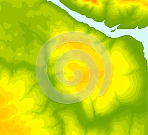 Background of the topographic map. Topographic map lines, contour background. Geographic abstract grid. EPS 10 vector illustration