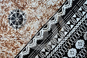 Background of traditional Pacific Island tapa cloth photo