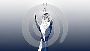 The background transitions from dark to light gray creating a gradient effect