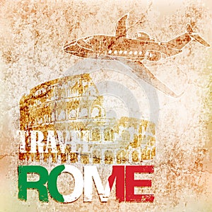 Background travel to Rome.vector illustration