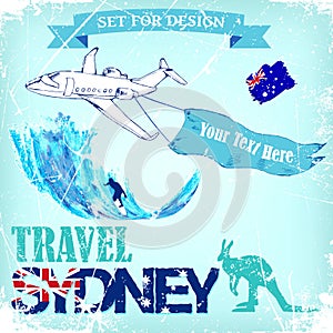 Background travel to Sydney.vector illustration
