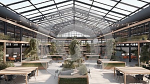 For background: Trendy Co-Working Oasis: Collaboration Meets Style photo
