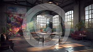 For background: Trendy Co-Working Oasis: Collaboration Meets Style photo