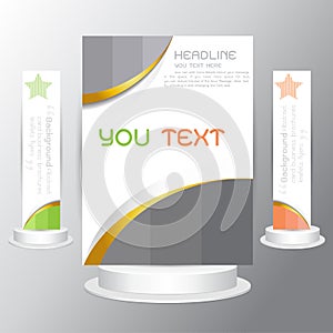 Background tri fold business brochure cards flyers template