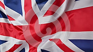 Background of UK flag waving in the wind