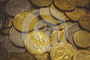 Background with ukrainian coins