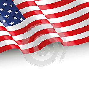 Background with usa wavy flag