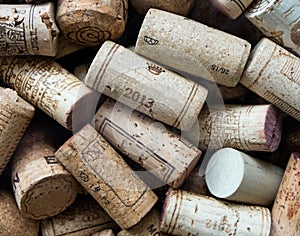 Background of used wine corks