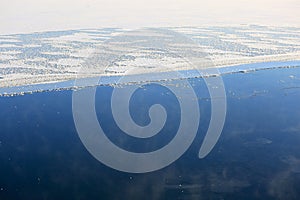Background of Vaporizing, Freezing Blue Sea photo