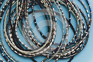 Background from a variety of jewelry made of various beads