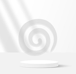 Background vector 3d white rendering with podium and minimal white wall scene, minimal abstract background 3d rendering abstract