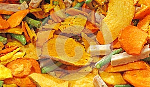 Background of vegetables with carrot string bean