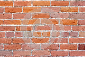Background view of an antique red clay brick wall texture
