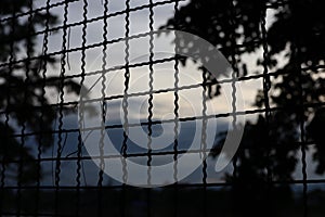 Background view sky see through iron cage concept freedom background