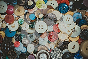 Background of vintage colorful buttons