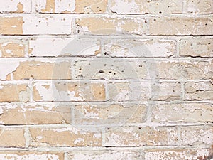Background wall brick, white, beige texture