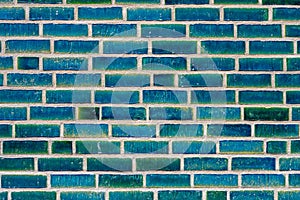 Wall made of turquoise bricks