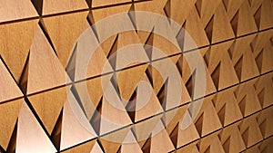 Background - wall of wooden pyramids - 3D rendering