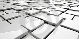 A background wallpaper banner featuring offset white cube boxes as a texture pattern template