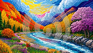 Tapeta na plochu príroda farba dizajn krása búrka oblak hora rieka 