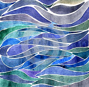 Background with water color waves