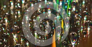 Background of water drops on the glass surface of compact disc