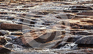 Background of Water Flowing Over Rocks in a River