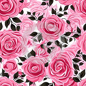 Background of watercolored seamless roses pattern