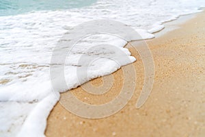 Background of Wave on Sand Beach