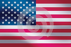 Background waving in the wind American flag. Background for patriotic national design.