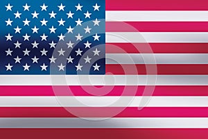 Background waving in the wind American flag. Background for patriotic national design.