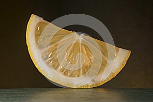 Background whit fruit; half lemon slice