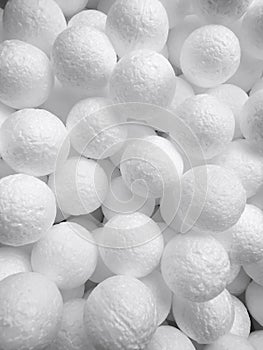 Background of white circle styrofoam ball pattern texture foam surface abstract background