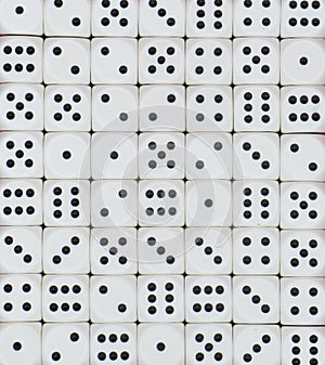 Background with white game cubes and black dots