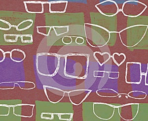 Background with white glasses