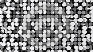 Background of white reflective extruded cylinders or rods