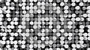 Background of white reflective extruded cylinders or rods photo