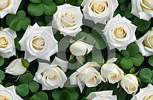 Background with white roses