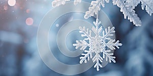 Background with White Snowflake