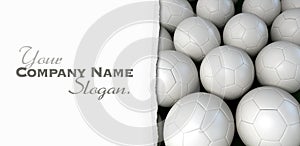 Background of white soccer balls