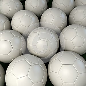 Background of white soccer balls