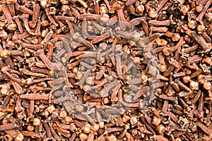 Background of whole dried cloves