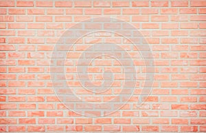 Background of wide old red brick wall texture. Old Orange brick wall concrete or stone wall textured, wallpaper limestone abstract