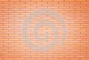 Background of wide old red brick wall texture. Old Orange brick wall concrete or stone wall textured, wallpaper limestone abstract