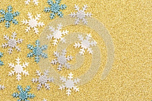 A Background of Winter Glitter Snow Flakes