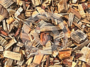 Background of wood shavings and wooden splinters