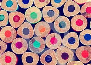 Background wooden colored pencils photo