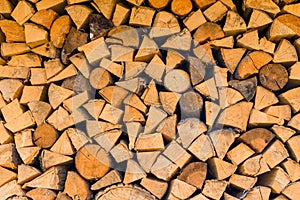 Background - woodlogs cleaved for the stove