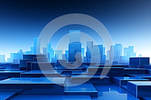 The background in the world of imagination, abstract blue images